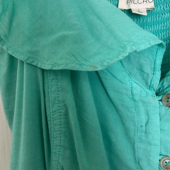 Pilcro Flutter-sleeve Button-front Tiered Maxi Dress - Picture 5 of 6